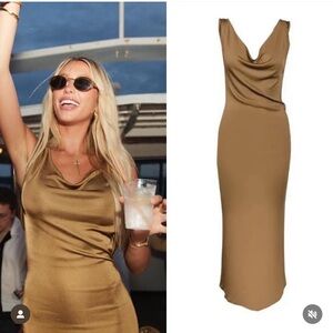 Asta resort chloe dress in gold size Medium! Seen on alix Earle